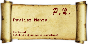 Pavlisz Menta névjegykártya
